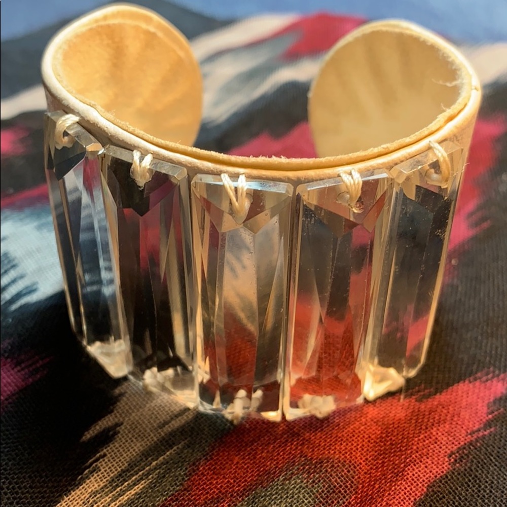 White bling cuff bracelet.